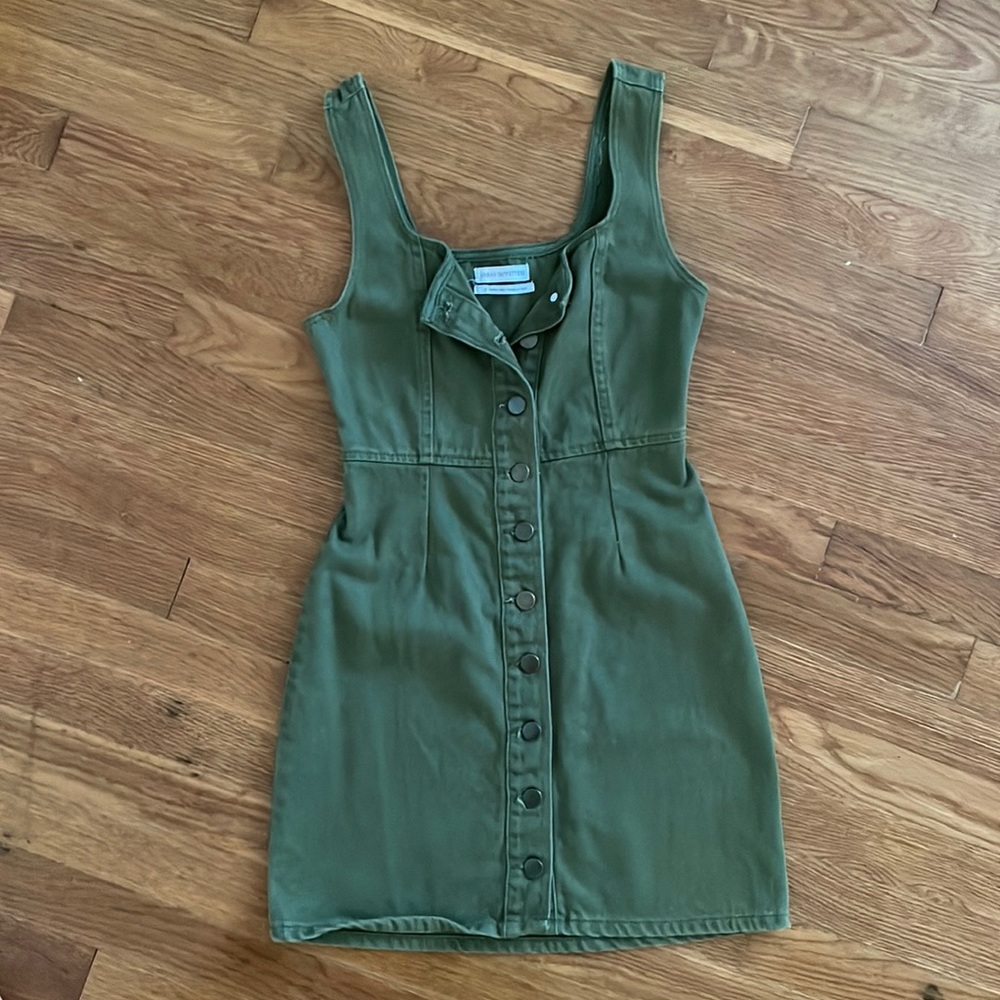 Army Green Jean Mini Dress